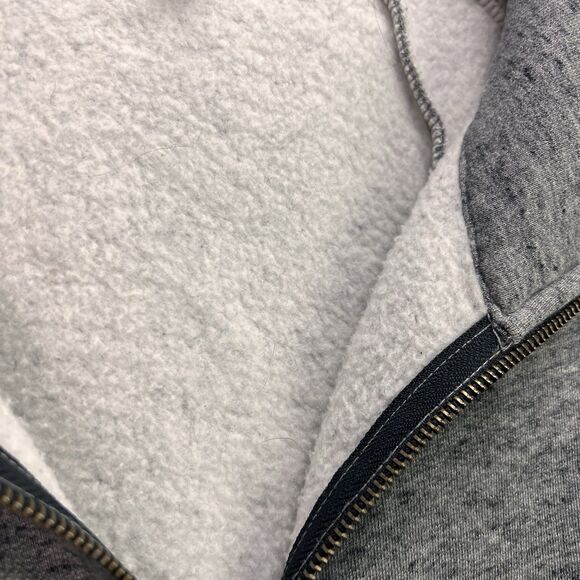 J. Crew Zip Up Hoodie Size Medium Gray Sherpa Lined Track Stripe Jacket Style - Picture 3 of 7